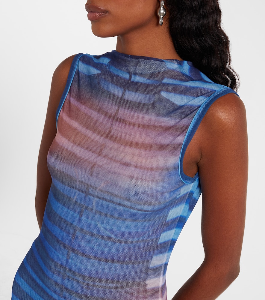 Air striped tulle maxi dress