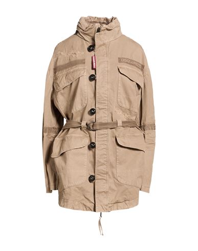 Woman Coat Beige Size 6 Cotton, Polyester