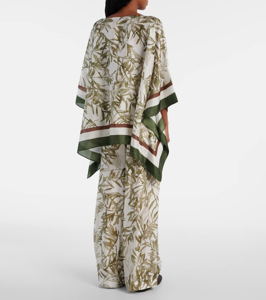 Printed silk kaftan