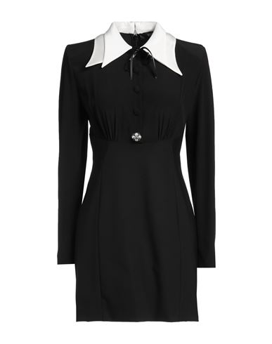 Versace Woman Mini dress Black Size 6 Silk, Virgin Wool, Elastane