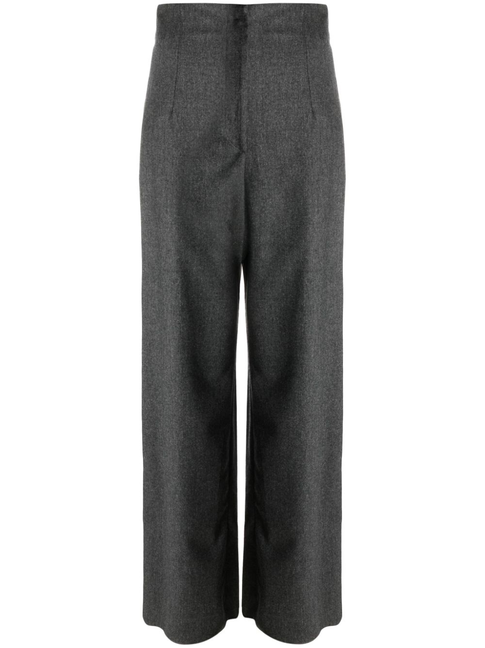 Straight-leg high-waist trousers - Grey