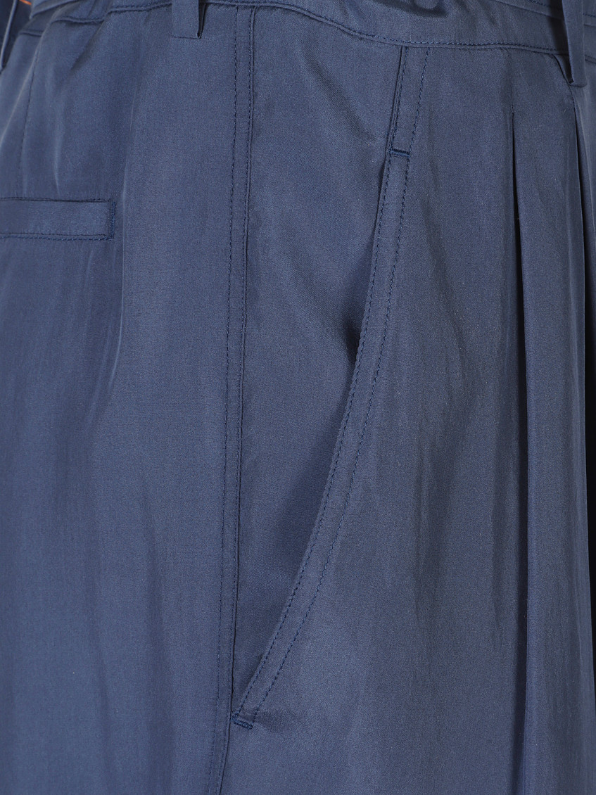 Silk Trousers With Belt