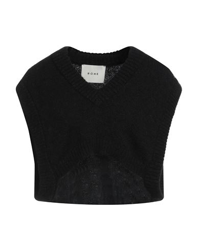Róhe Woman Sweater Black Size 12 Mohair wool, Polyamide, Merino Wool, Elastane