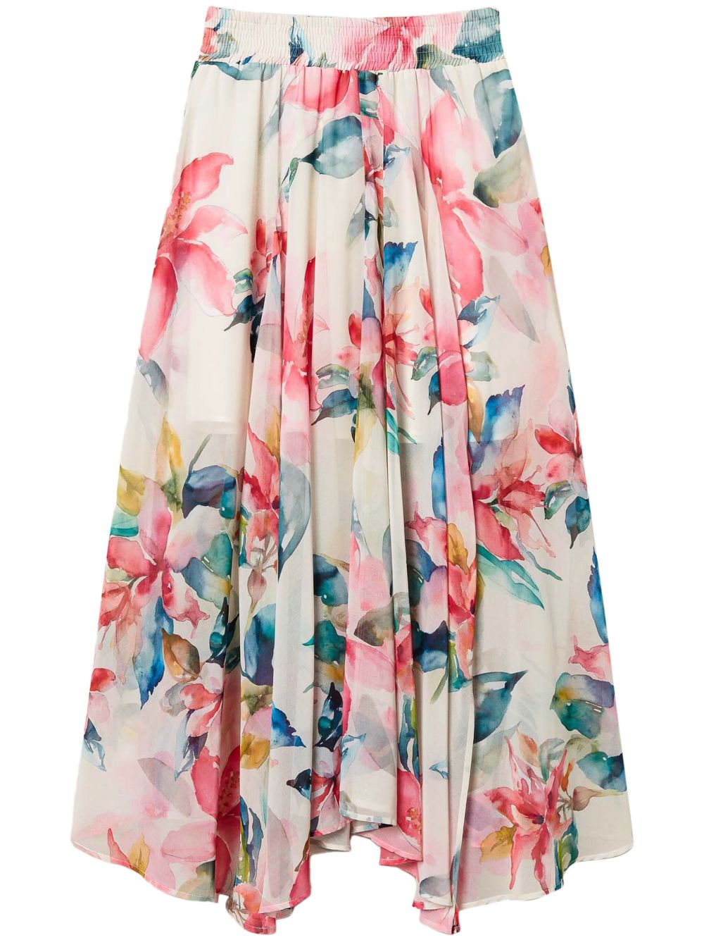 Floral-print skirt - White