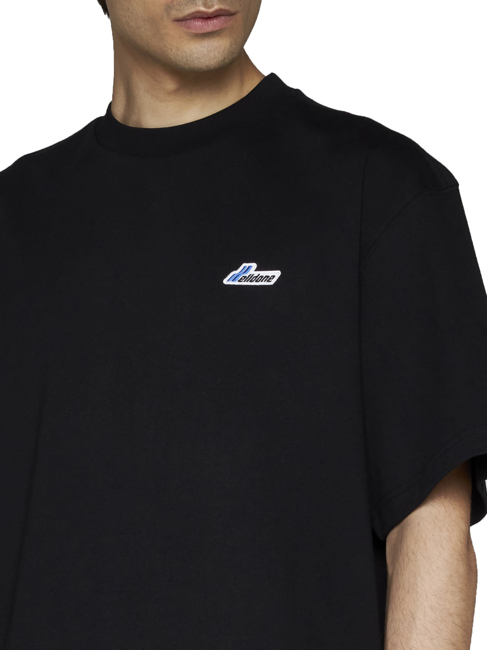 Logo-patch cotton t-shirt - Black