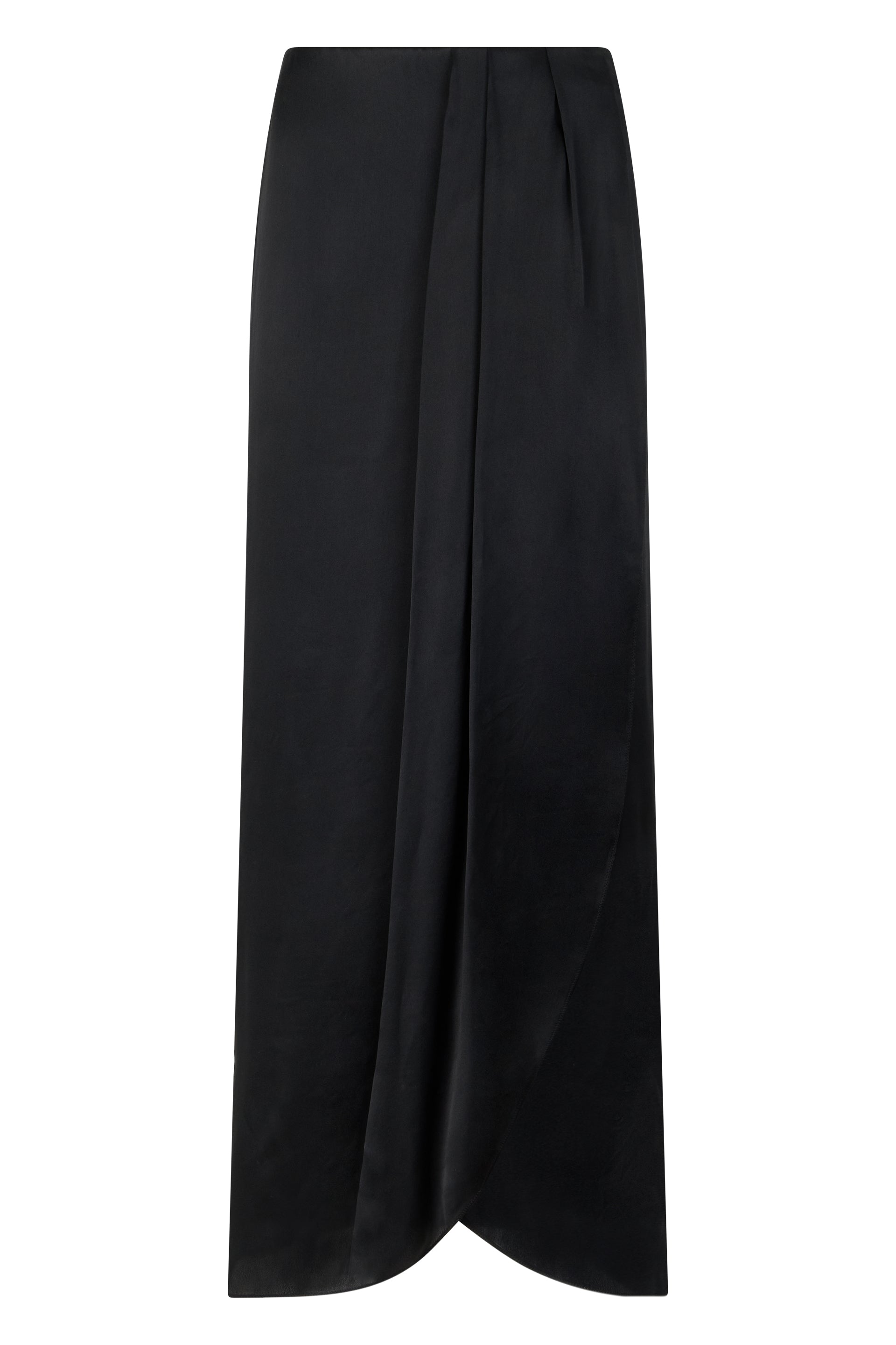 Long Draped Skirt with Fluid Drape
