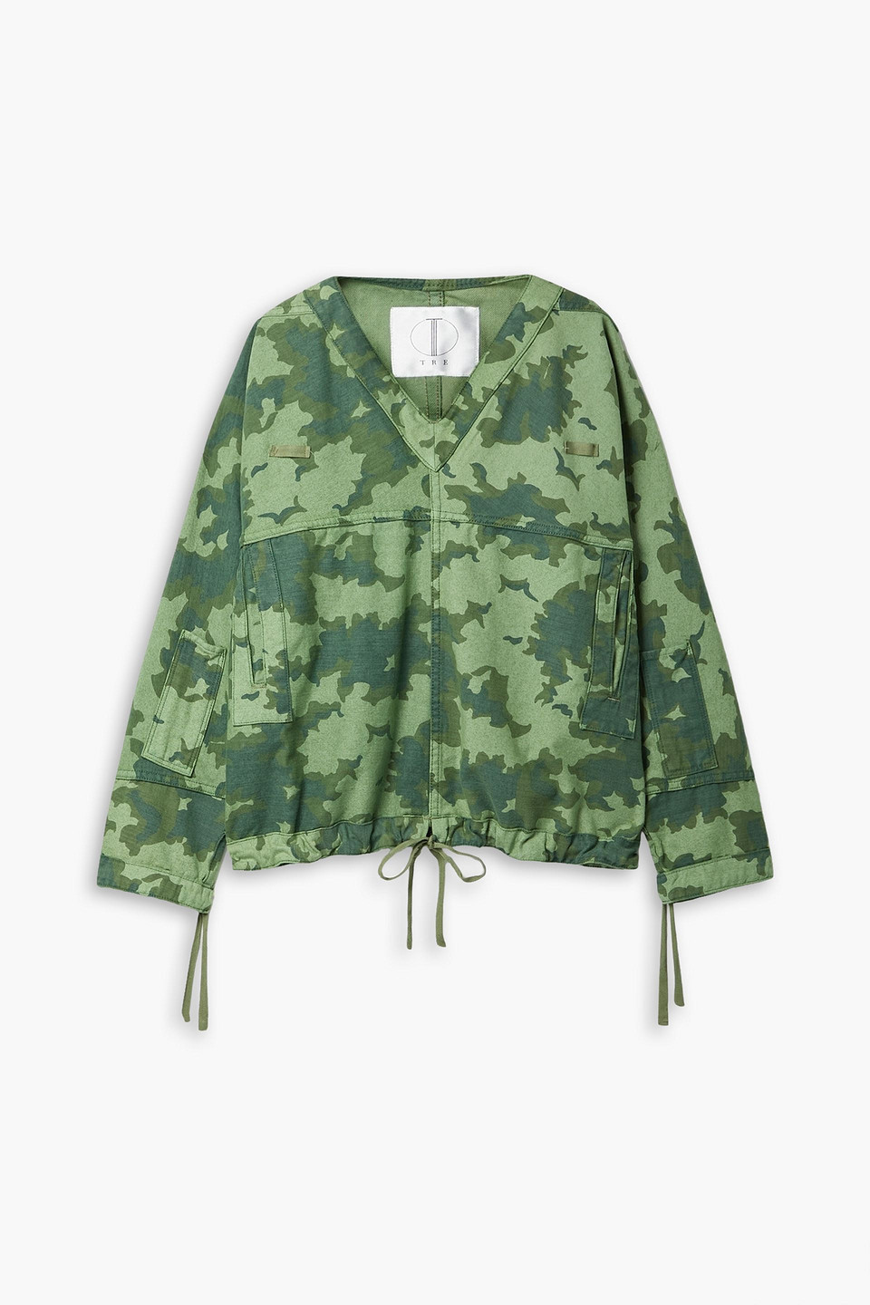The Pike oversized camouflage-print cotton top - Green - XS