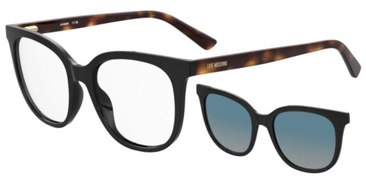 Moschino Love MOL681/C with Clip-On /Z7 Occhiali da Vista Neri per Donna Solo Montatura