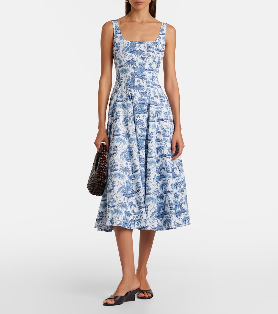 Wells floral cotton poplin midi dress