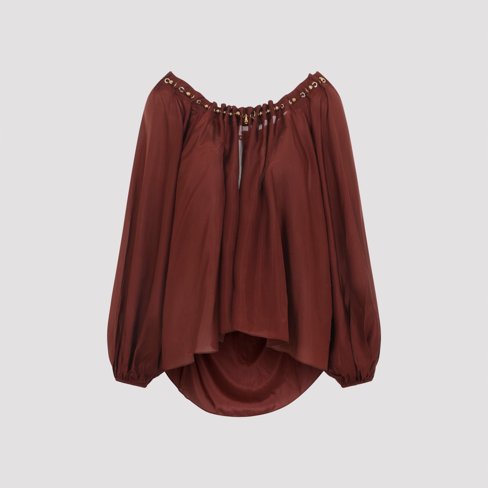 Gathered Silk Blouse