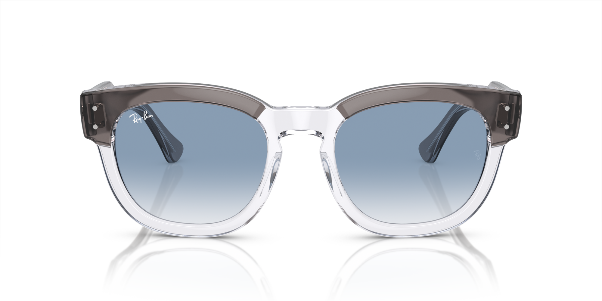 Ray - Ban Unisex Ray - Ban RB0298S MEGA HAWKEYE 13553F Sunglasses Acetate Grey Blue Squared Normal Shaded