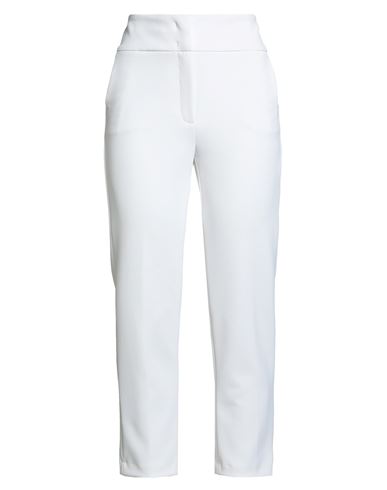 Woman Pants White Size 4 Polyester, Elastane