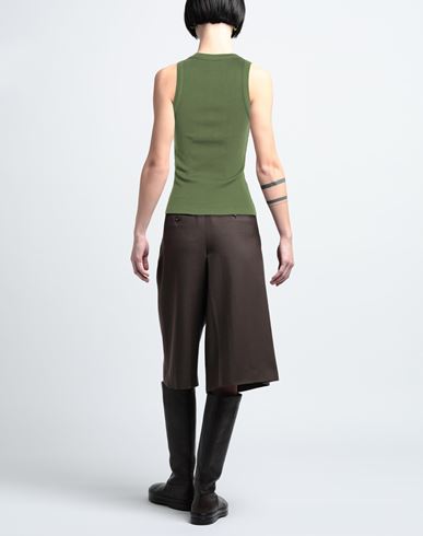 Des_phemmes Woman Tank top Military green Size 4 Cotton, Elastane, Glass, Metal, Polyester