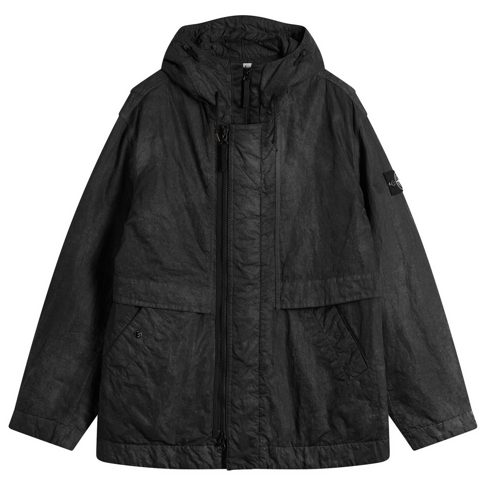 Men's Dense Nylon-TC Hand Sprayed Reflective Short Pa Black