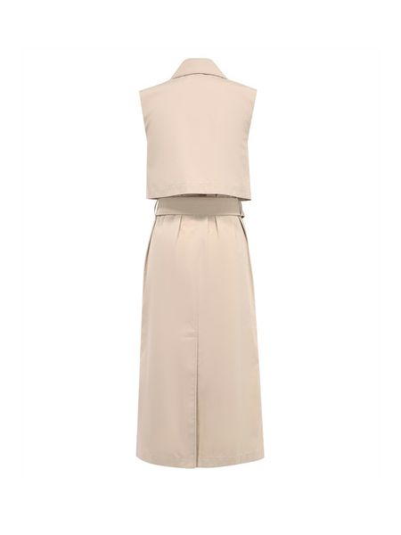 Burberry Layered Belted Sleeveless Trench Coat Dress