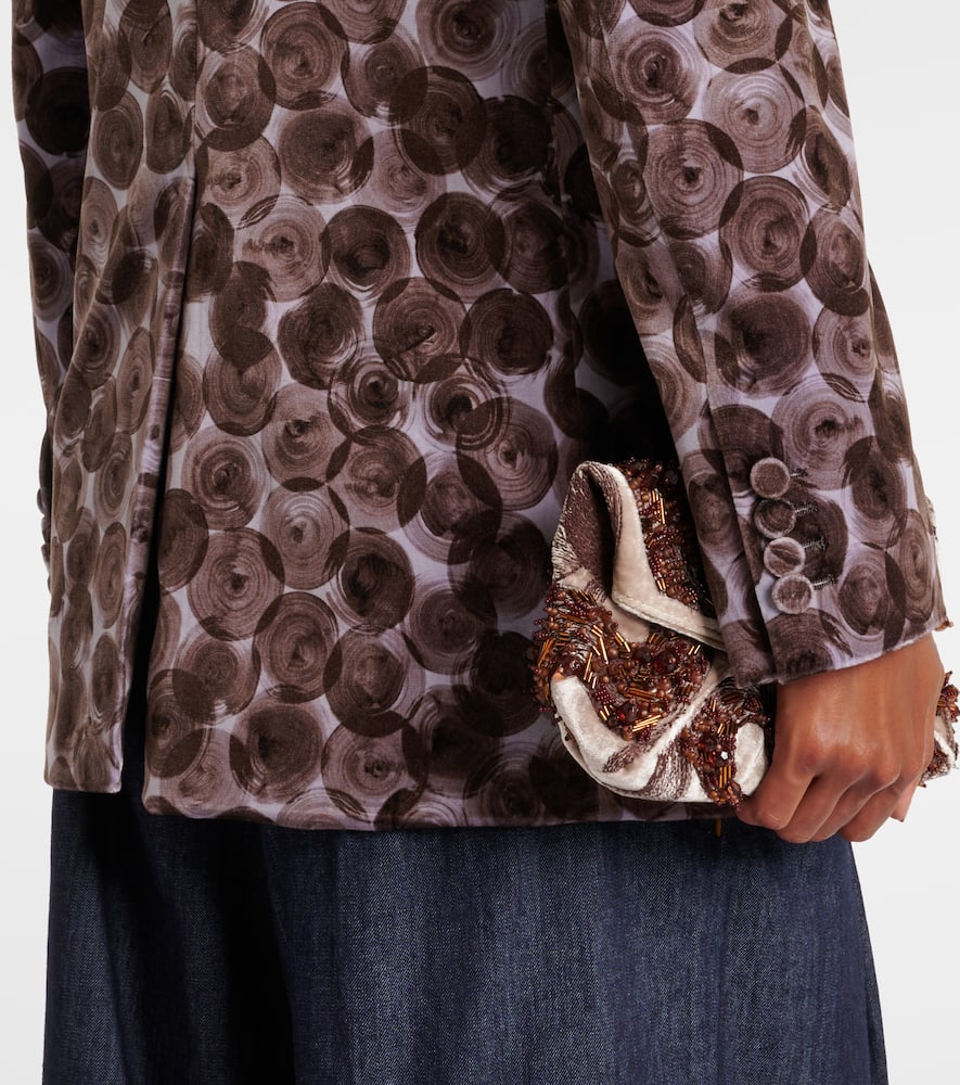 Printed cotton-blend blazer