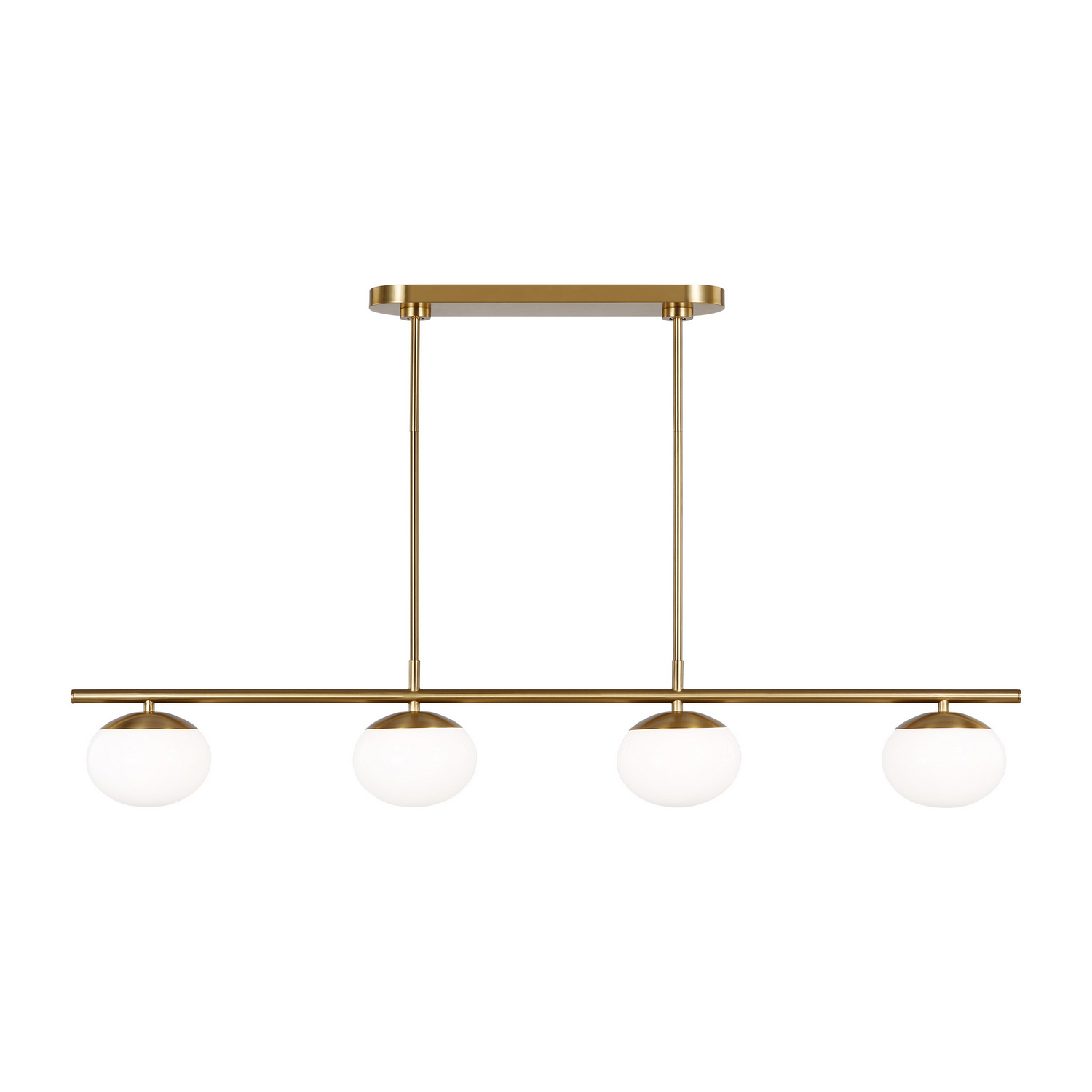 Visual Comfort Studio Lune 4-Light Chandelier in Burnished Brass by Ellen Degenere