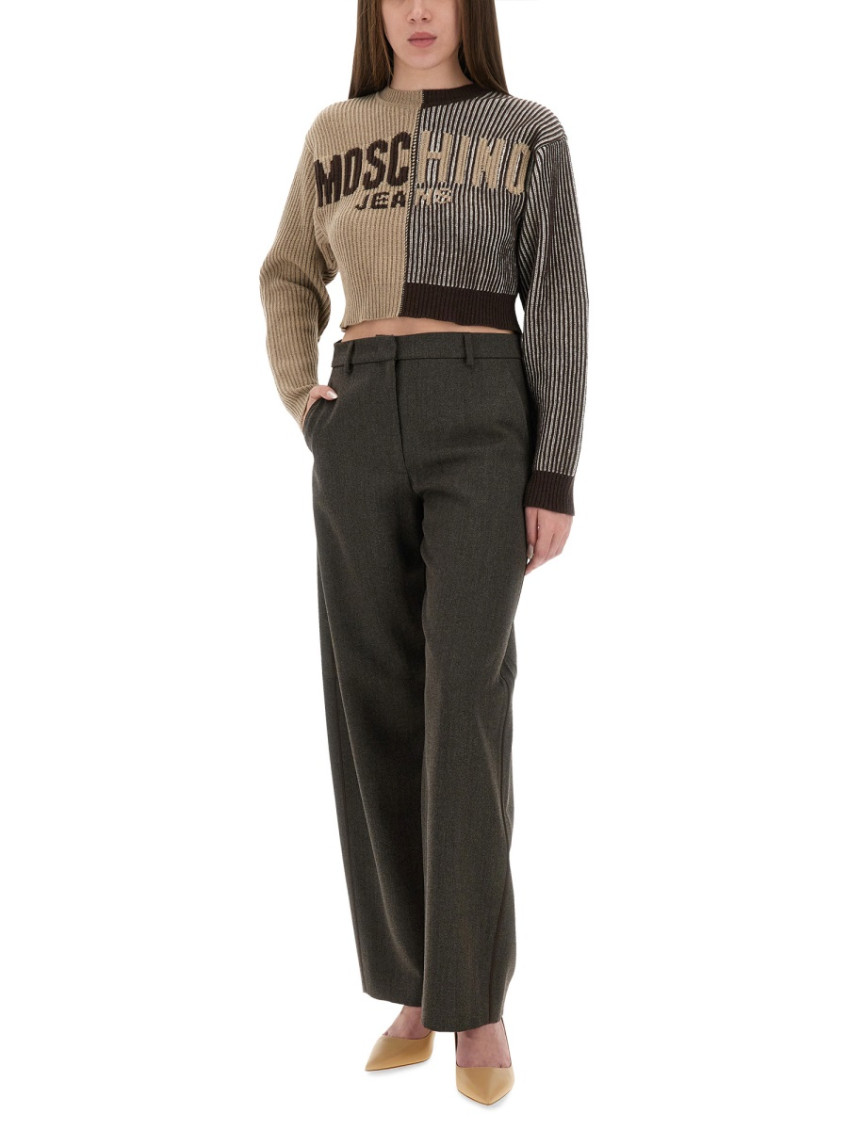 Moschino - wide leg trousers with pockets and loop