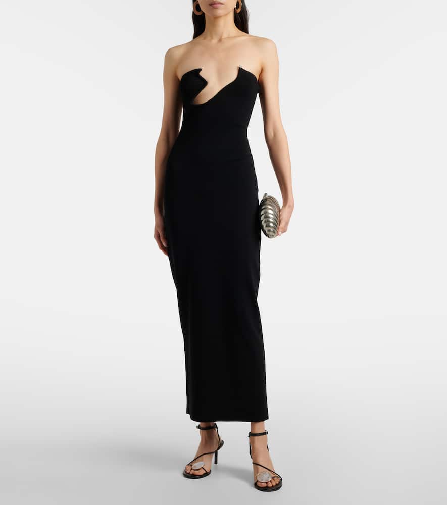 Odessa embellished ribbed-knit midi dress