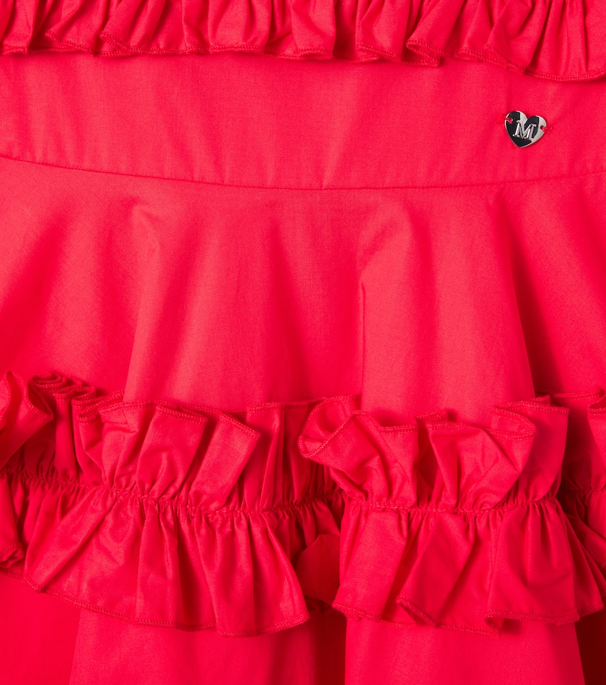 Ruffle-trimmed cotton poplin dress