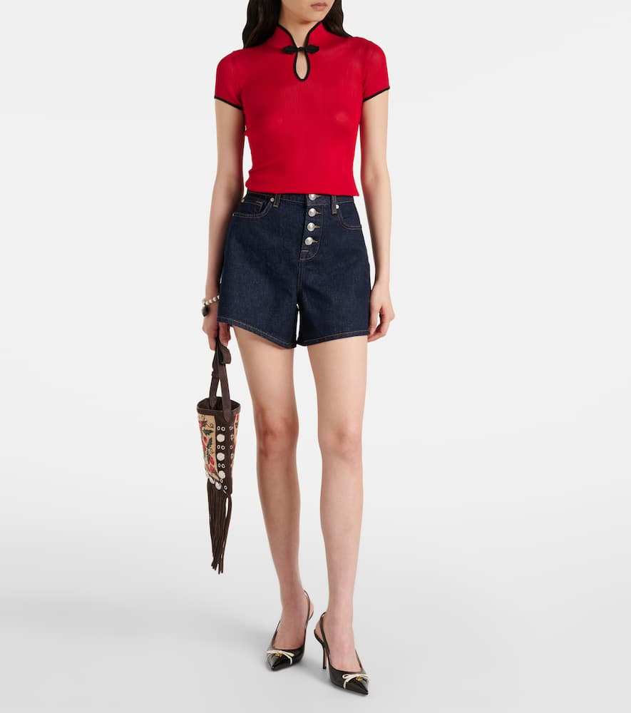 Kori high-rise denim shorts