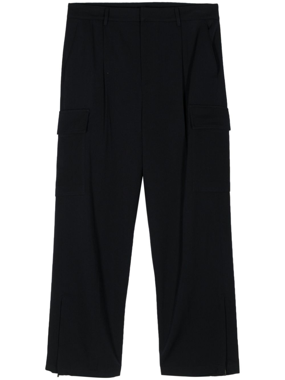 Wool cargo trousers - Blue