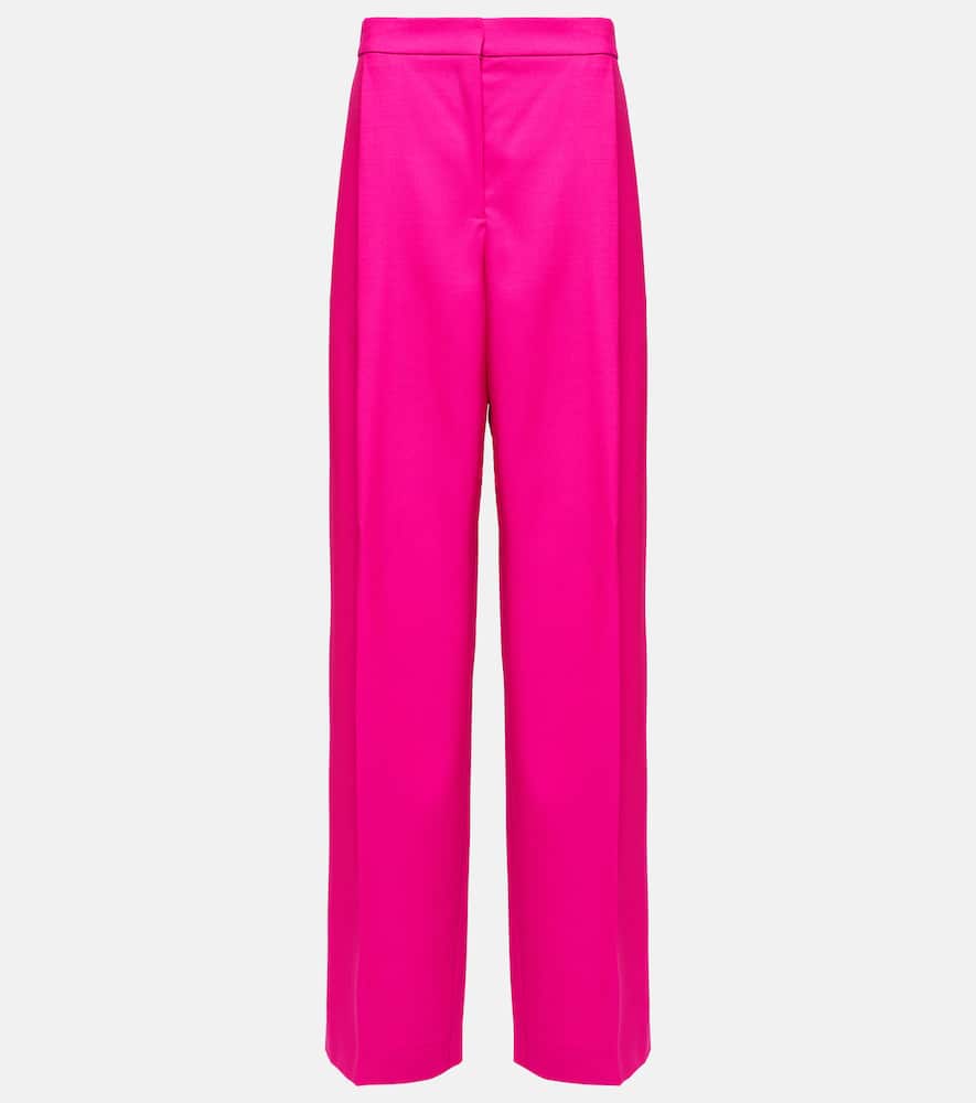 Oscar de la Renta Pleated high-rise wool and mohair pants