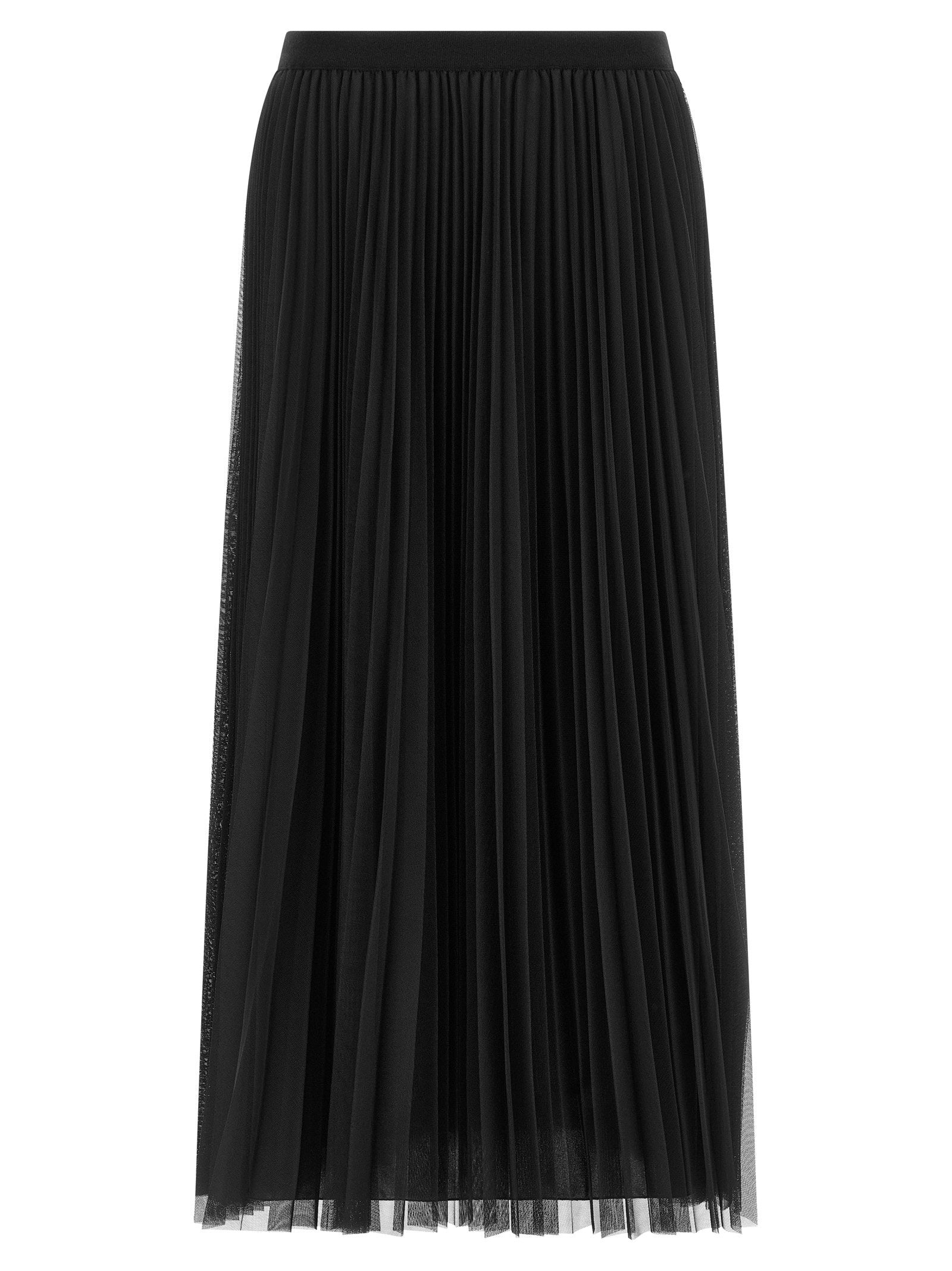 Tulle Pleated Skirt — Black