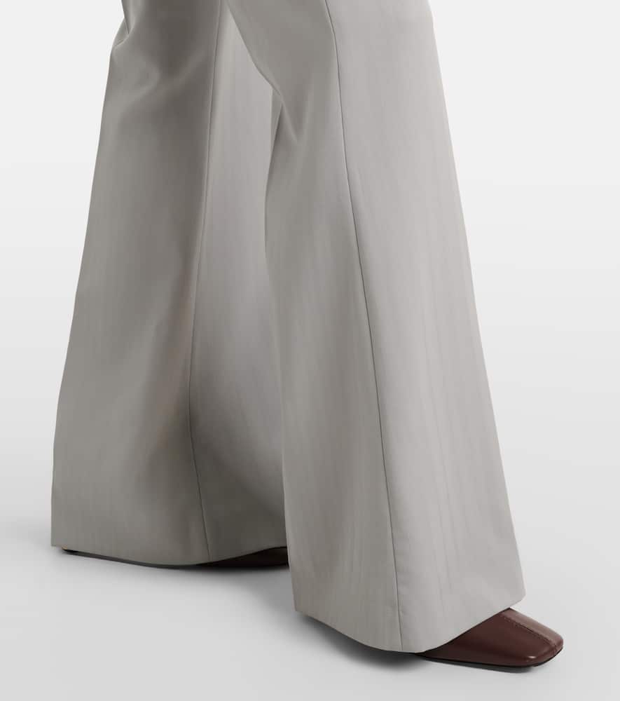 Striped wool wide-leg pants