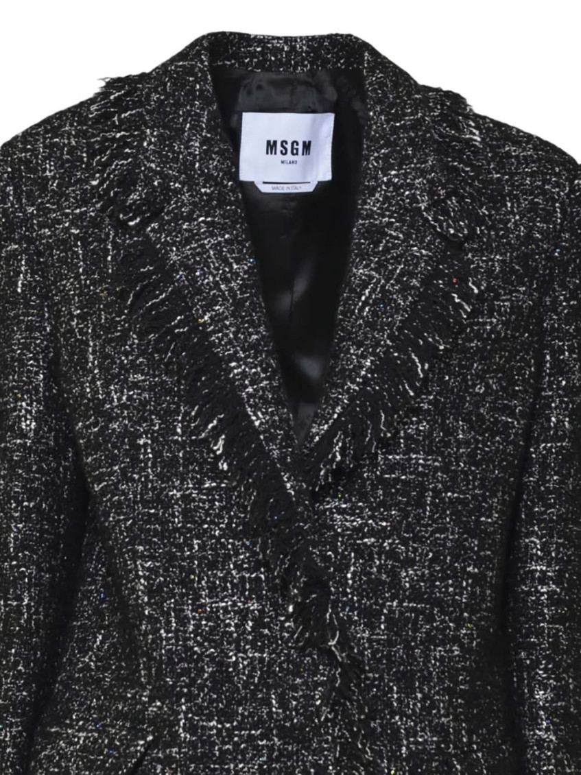 MSGM - frayed edge blazer flap pocket