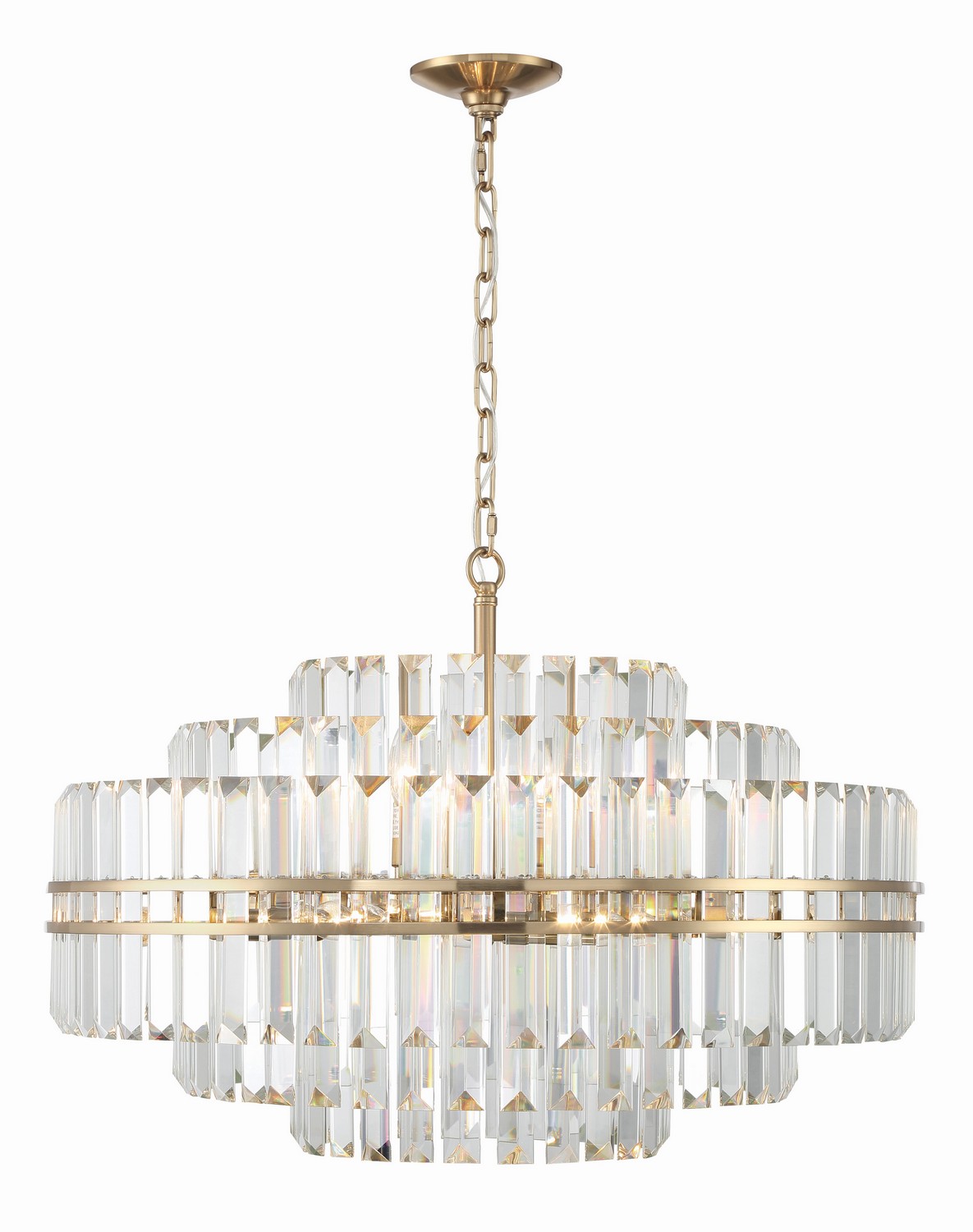 Aged Brass 16 Light Chandelier from the Hayes Collection