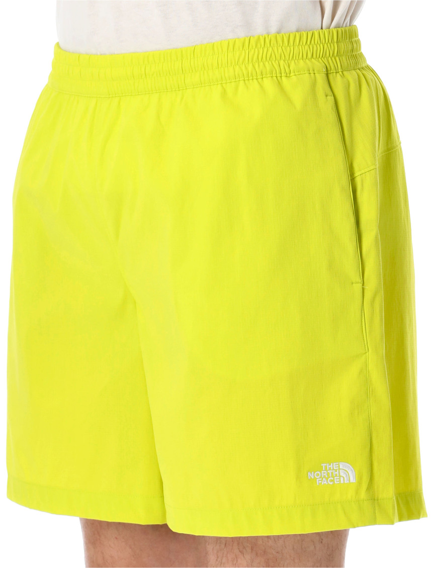 Embroidered-logo shorts - Yellow