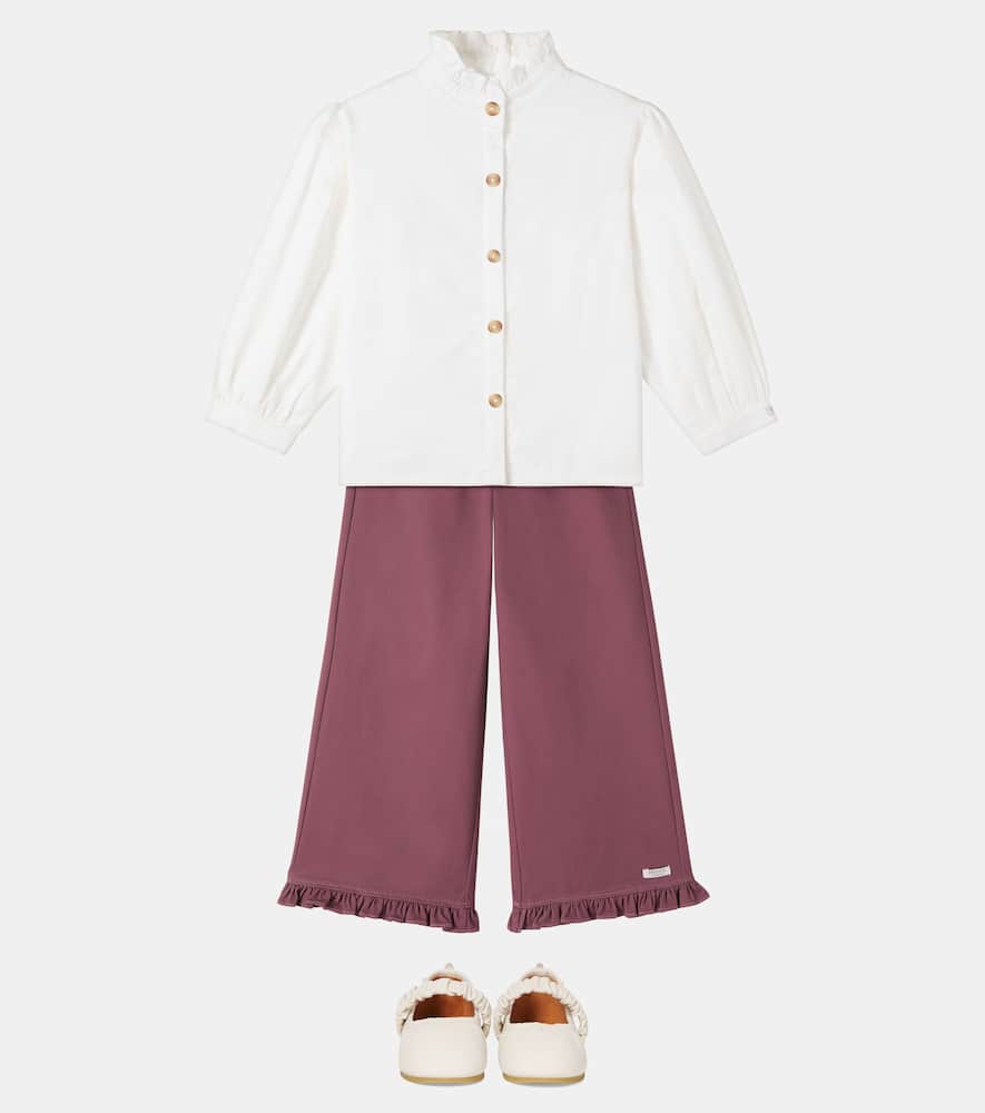 Fini ruffled cotton blouse