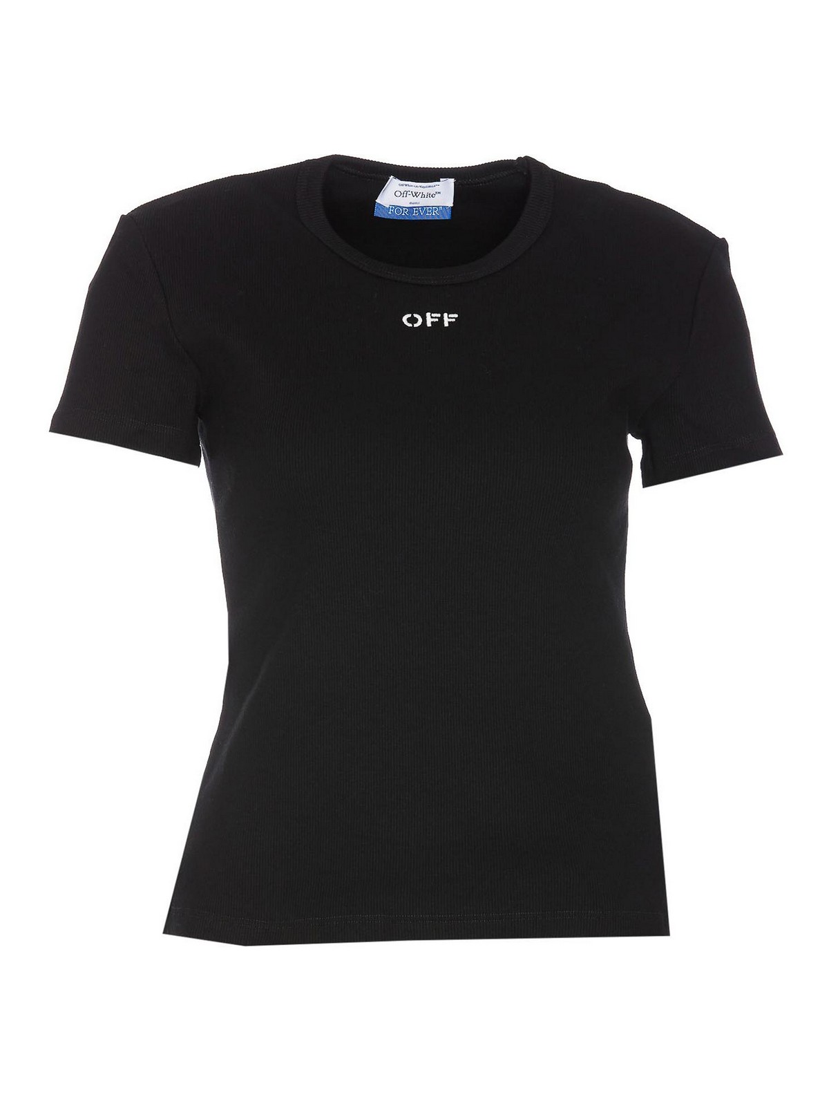 Off Stamp ribbed-knit top - Black