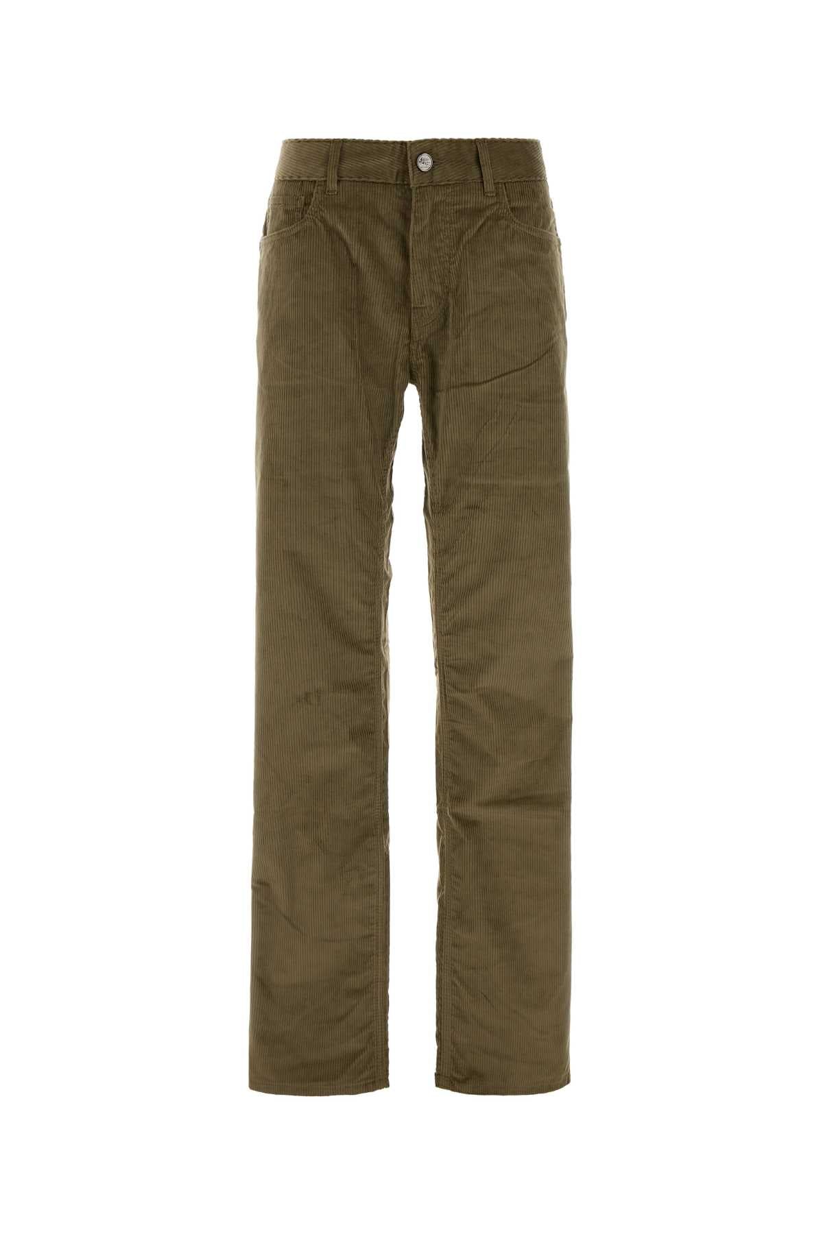 Stretch Corduroy Trousers — Green