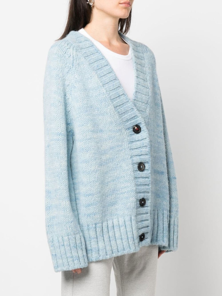 V-neck button-up cardigan