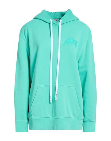 Woman Sweatshirt Turquoise Size L Cotton