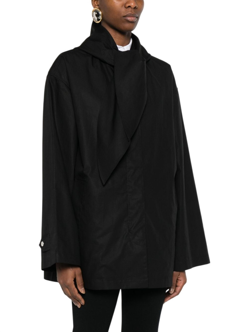 Cotton Scarfed Blouson Jacket