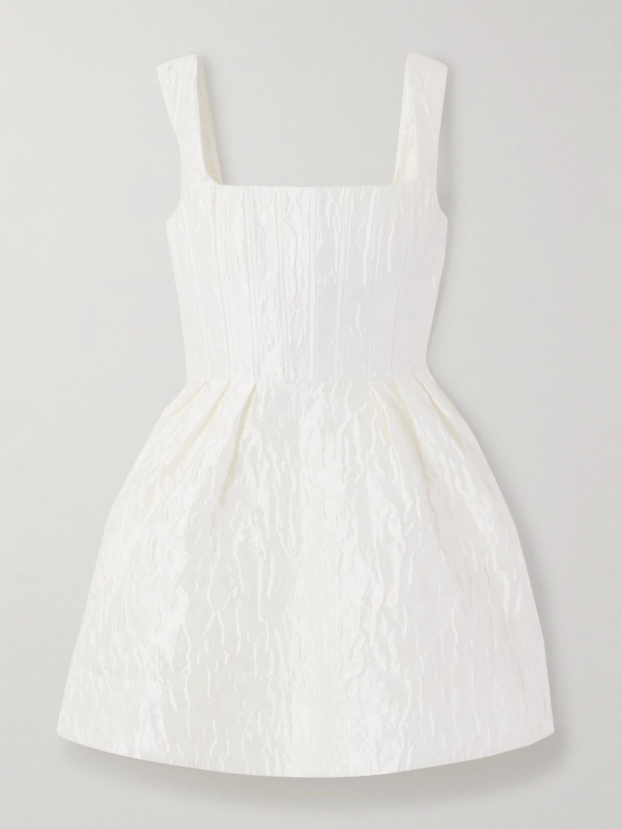 Vanilla Dreams Pleated Cloqué Mini Dress - Ivory