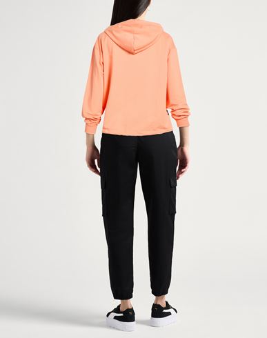 Woman Sweatshirt Apricot Size S Cotton, Elastane
