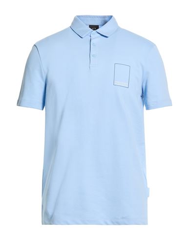Man Polo shirt Light blue Size L Cotton