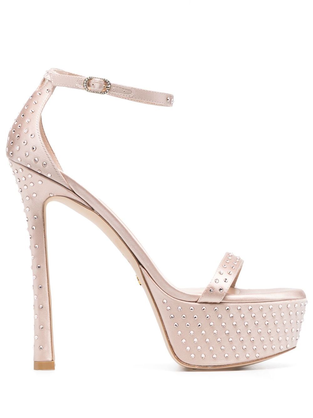 150mm rhinestone platform sandals - Pink