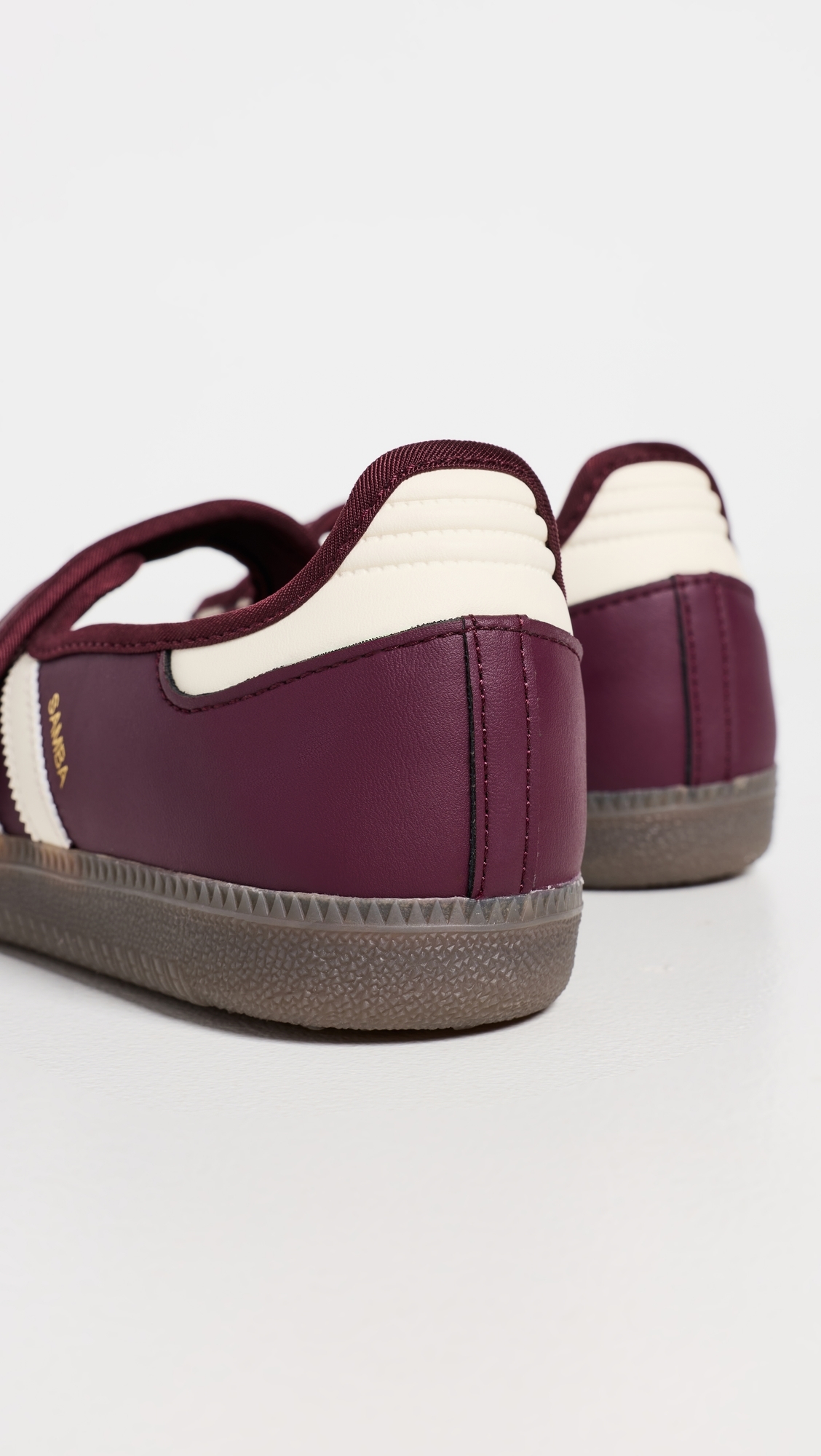 Samba Jane Shoes Maroon/Cream White/Gold Met