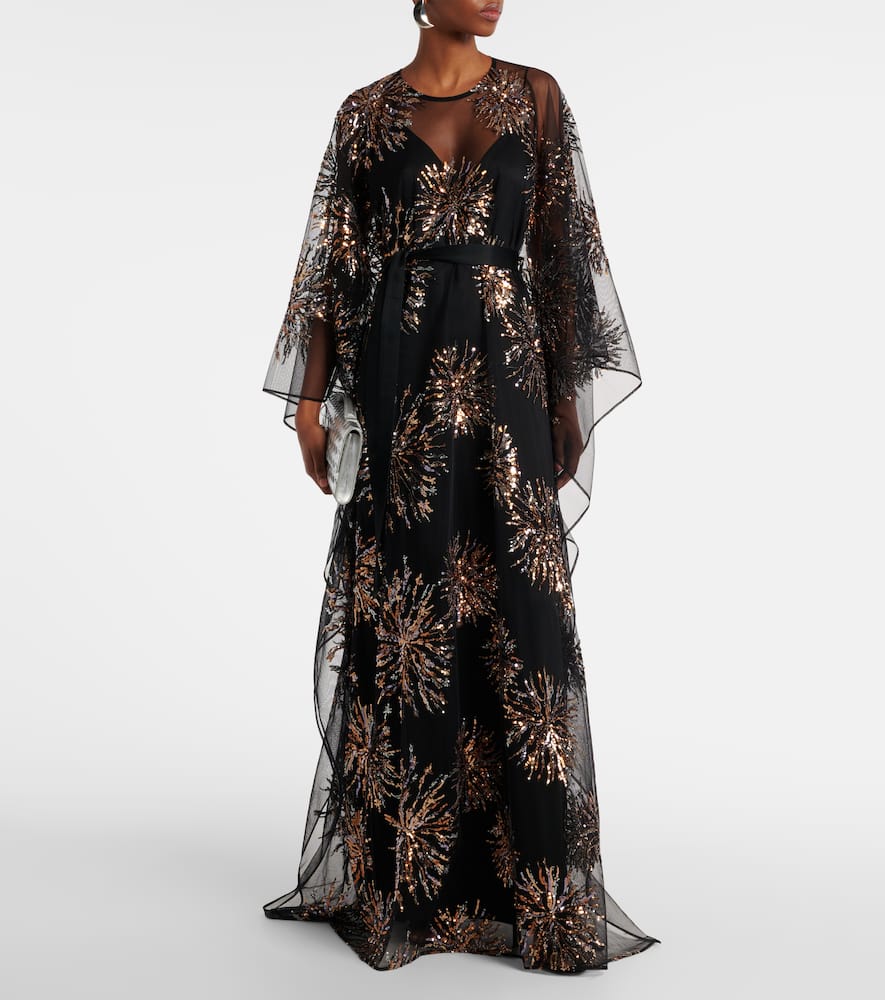 Gran Soleil embellished tulle kaftan