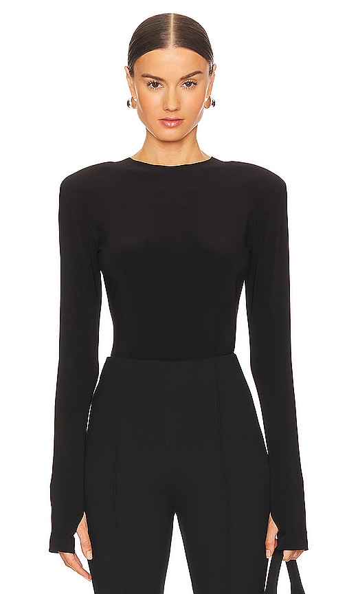 Norma Kamali Shoulder Pad Top in Black. -  S also in L