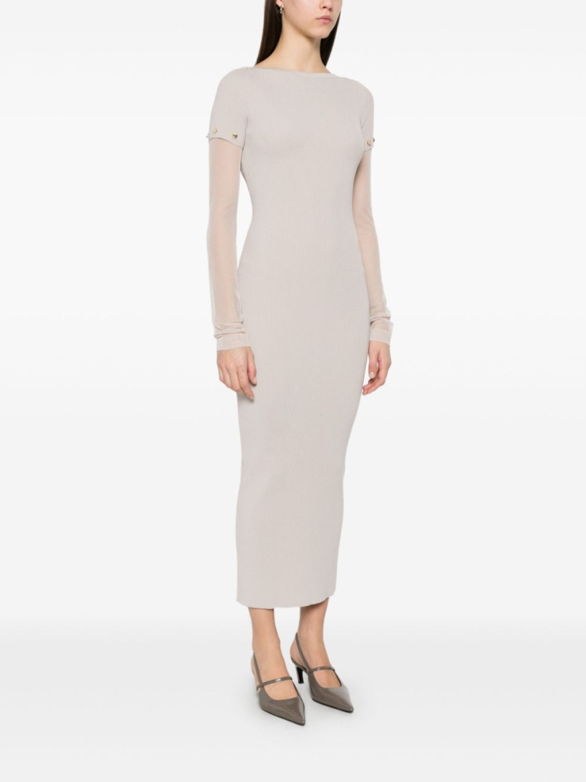 Grey Pre Knitted Long Dress