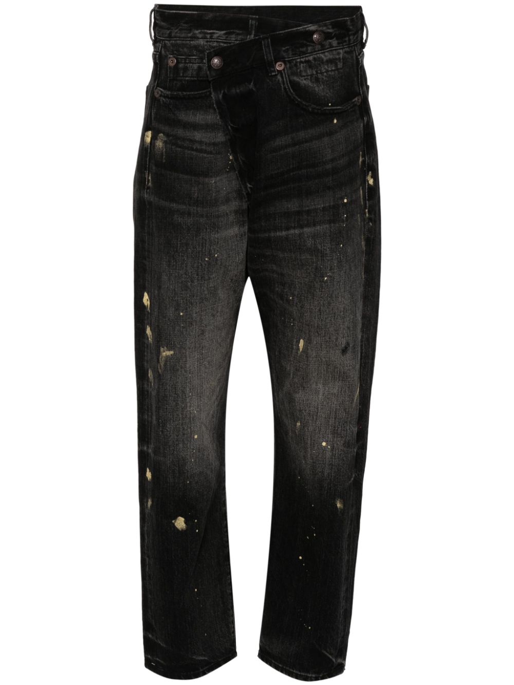Mid-rise straight-leg jeans - Black