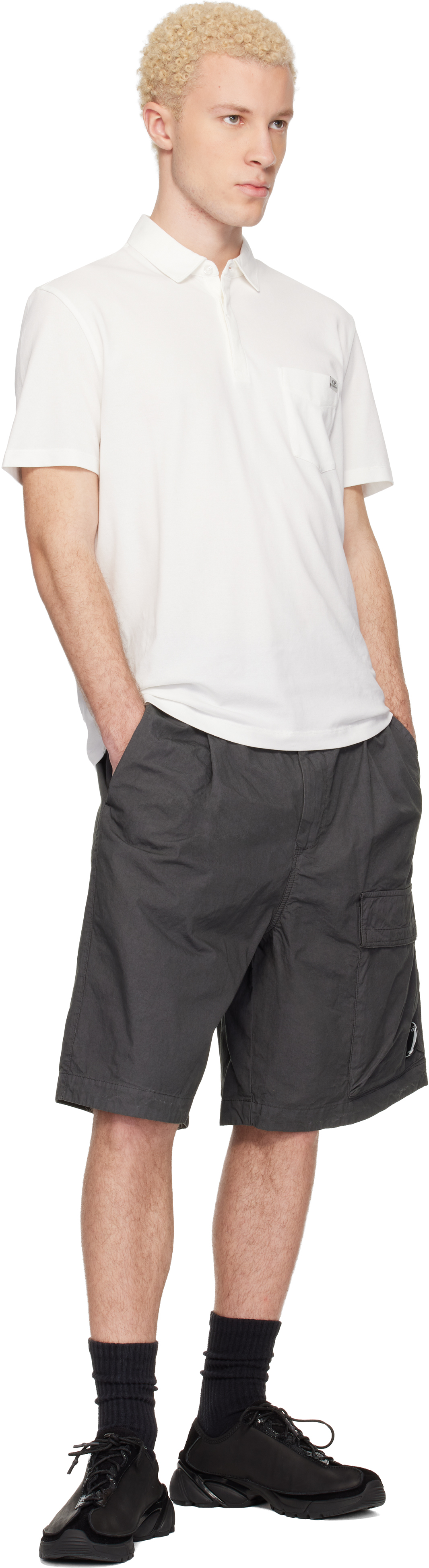 Gray Micro-Reps Boxy Lens Shorts
