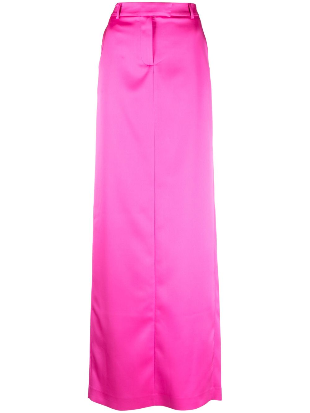 Mid-rise satin-finish maxi skirt - Black