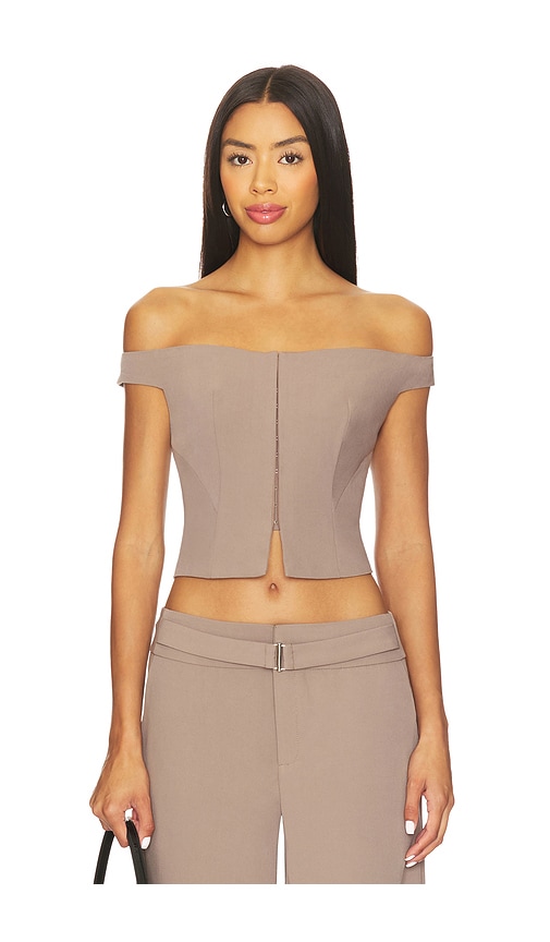 SOVERE Kennedy Top in Taupe.  XL. Also in L, M